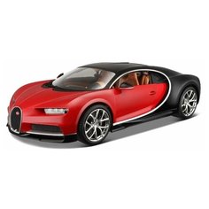 Bburago Машинка металлическая Bugatti Chiron, 1:18, красный/черный