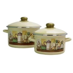 Набор эм.2пр. Эльба ваниль (кастрюли цил. 3,0л; 4,0л) Эмаль