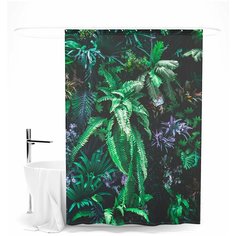 Шторка для ванной "Прекрасные тропики", 145х180 см Сирень