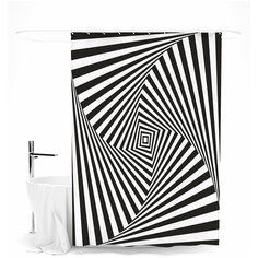 Шторка для ванной Сирень "Черно-белая иллюзия"
