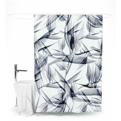 Шторка для ванной Сирень "Цветочная графика", 145х180 см