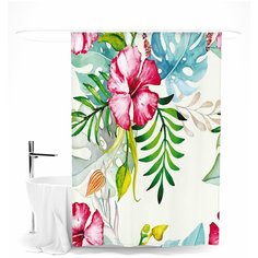 Шторка для ванной Сирень "Гавайские цветы"