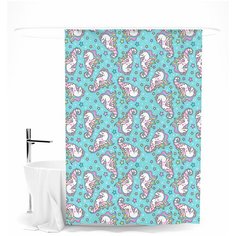 Шторка для ванной Сирень "Морской единорог"