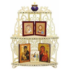 Полка 3-ярусная угловая для икон Орландо