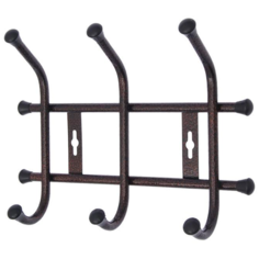 Вешалка настенная с полочкой Nika ВНТ3 медный антик, 3 крючка, 28х21,5х8,5 см