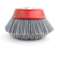 Нейлоновая щетка чашечная Д150 P60 ворс полимер абразив по дереву на УПМ УШМ (болгарка) для браширования, шлифовки стен из бревна, бруса, сруба, ОСБОРН (код 1-232) Osborn