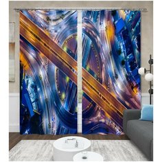 Фотошторы "Пересечение" 145*260 см, 2шт Сирень