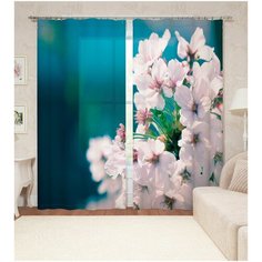 Фотошторы "Вишневый цвет" 145*260 см, 2шт Сирень