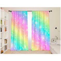 Фотошторы Сирень для детской "Сказочная радуга", 145*260 2 шт., Блэкаут