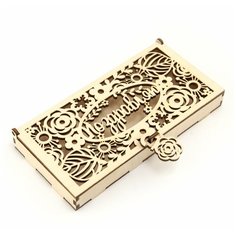 Подарочная коробка для денег "Поздравляю"/ цветы на надписи Орландо