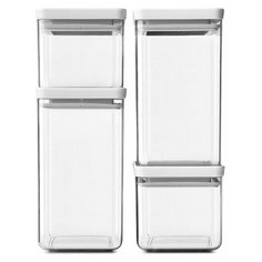 Набор прямоугольных контейнеров 4 шт, Светло-серый, "Brabantia", 122569