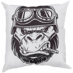 Подушка декоративная Сирень "Горилла-байкер" 40*40 см.