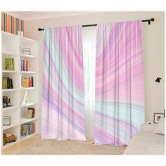 Фотошторы для детской "Нежный зефир", 145*260 2шт, Блэкаут Сирень