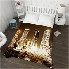 Покрывало стеганое "Высотные здания", Евро Сирень