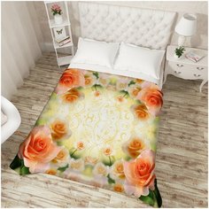 Покрывало стеганое Сирень "Оранжевая роза", 200*220 см.