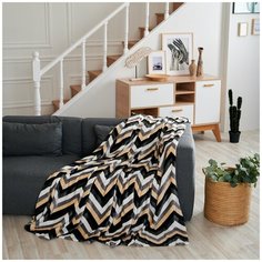 Плед " ЗигЗаг", серый, 200*220 см Bozhong Home Textile