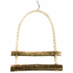 Игрушка для птиц Лесенка из сизали две ступеньки 20х15см, Zoobaloo