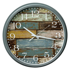 Часы настенные круглые Home art 40х40х4,5см белый, синий, коричневый Olaff