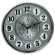 Часы настенные круглые Home art 32х32х4,5см белый, черный, серый Olaff