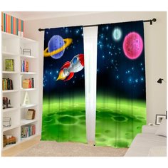 Фотошторы Сирень для детской "Вокруг планеты", 145*260 2шт