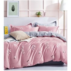 Постельное белье Розовые сны, 2спальный с простыней на резинке 160*200, сатин, с навлочками 50x70, 2спСК-203-50*70-160р