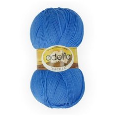 Пряжа Adelia "RACHEL" 90% шерсть, 10% полиэстер №10 т.голубой - 5 мотков по 100 г