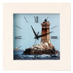 Часы настенные кварцевые Салют ДСТ-4АС7-109 голубой/бежевый