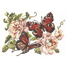 Чудесная Игла Набор для вышивания Пионы и бабочки 30 х 22 см (42-06)