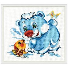 "Белый медвежонок". Набор для вышивания крестом (Чудесная игла) 12х11 см.