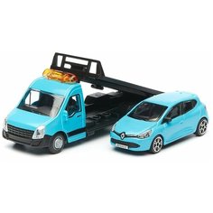 Bburago "Коллекционная машинка-эвакуатор 18-31400/2 1:43 STREET FIRE FLATBED TRANSPORT", голубой