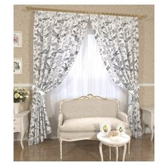 Комплект штор с подхватами 12990, 145*260 см, штора 2 шт, подхват 2 шт. Сирень