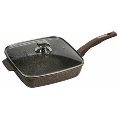 Сковорода квадратная 26*26 см "Premium" (mokko)с несъемной ручкой и стекл. крышкой Мечта