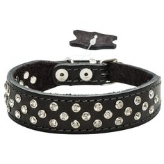Ошейник кожаный черный CHOKERZ со стразами для маленьких и средних собак