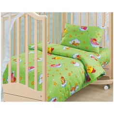 Детское постельное белье Облачко (зеленый), бязь, ясельный Артпостель