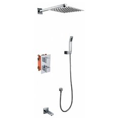 Смеситель скрытый монтаж с термостатом Kaiser Sonat 34577 с верхним и нижним душем Chrome