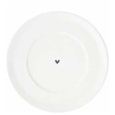 Блюдце "White/Heart", черный Bastion Collections