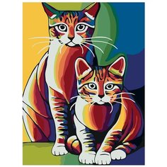Радужные коты Раскраска по номерам на холсте Живопись по номерам