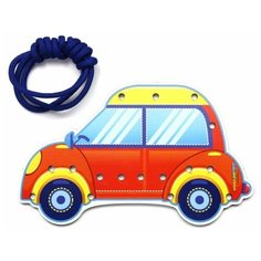 WoodLandToys Шнуровка цветная "Машина"