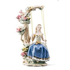 Статуэтка "Девушка по соседству" Nothing but Love (слоновая кость; васильковый; светло-зеленый) 35 х 16 х 10 см