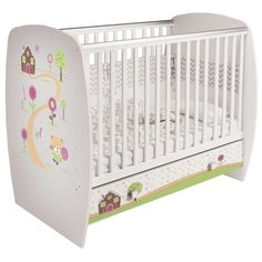Кроватка детская Polini Simple 710 Пряничный домик, с ящиком, белый