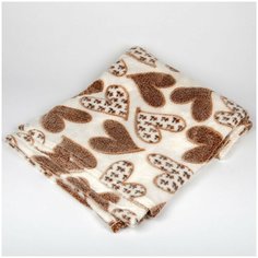 Плед Бамбук Сердца, коричневый, 180*200 см Bozhong Home Textile