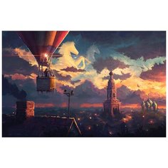 Постер на холсте с подрамником ХитАрт "Старая Москва" 100x65 см