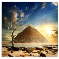 Картина на холсте с подрамником ХитАрт "Египетская пирамида" 60x59 см