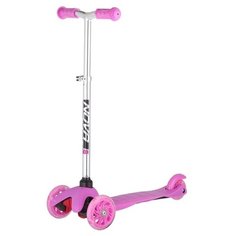 Самокат-кикборд Novatrack Disco-kids Basic, детский, светящиеся колеса PU передние 120*24, заднее 76*24мм