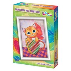 Набор для творчества Плетение нитками по гвоздикам "Сладкий котик" Десятое королевство