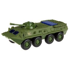 Детская инерционная металлическая машинка PlaySmart, модель БТР-80, зеленый