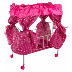 Кроватка для кукол с балдахином 8892B Buggy Boom Loona, темно-розовый с узором