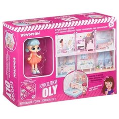 Игровой набор "Мебель" Bondibon, Кукольный уголок (Столовая 13,5х13,5х13,5 см) и куколка Oly 9,3см