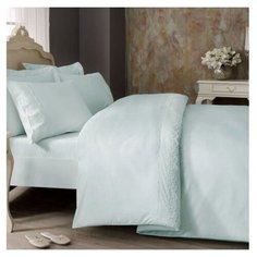 Комплект постельного белья Tivolyo home OLIVIA бирюзовый (Евро)