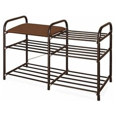 Обувница InHome ЭТИ3 , размер (ШхГ): 79х33 см , цвет: медный антик/коричневый